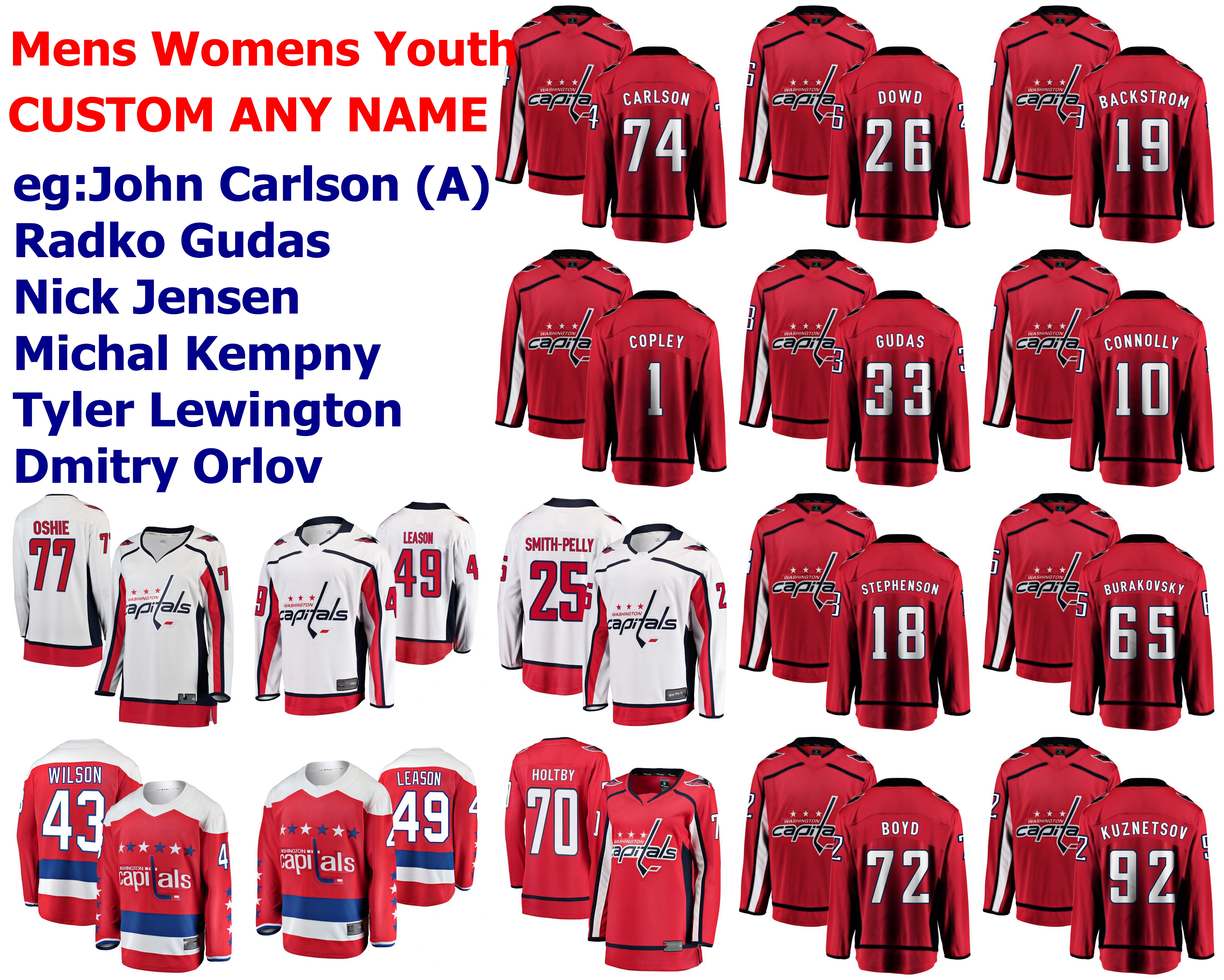 

Washington Capitals Jerseys Womens John Carlson Jersey Radko Gudas Nick Jensen Michal Kempny Tyler Lewington Hockey Jerseys Custom Stitched, Mens red home