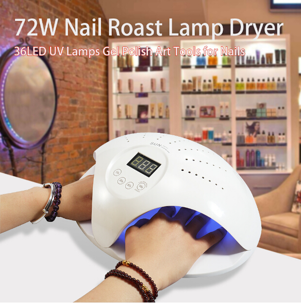 

Sun 72W Dual UV LED Nail Lamp Dryer 36 LEDs Nail dryer for All Gels with 30s/60s button All for manicure Nail Lamp For Nails