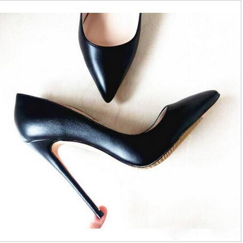 

Sheepskin Red Bottom Pointed Pumps Woman Black High-heeled Stilettos Shoes For Women Black 12CM High Heels Matte Leather Wedding Shoes 10cm, White