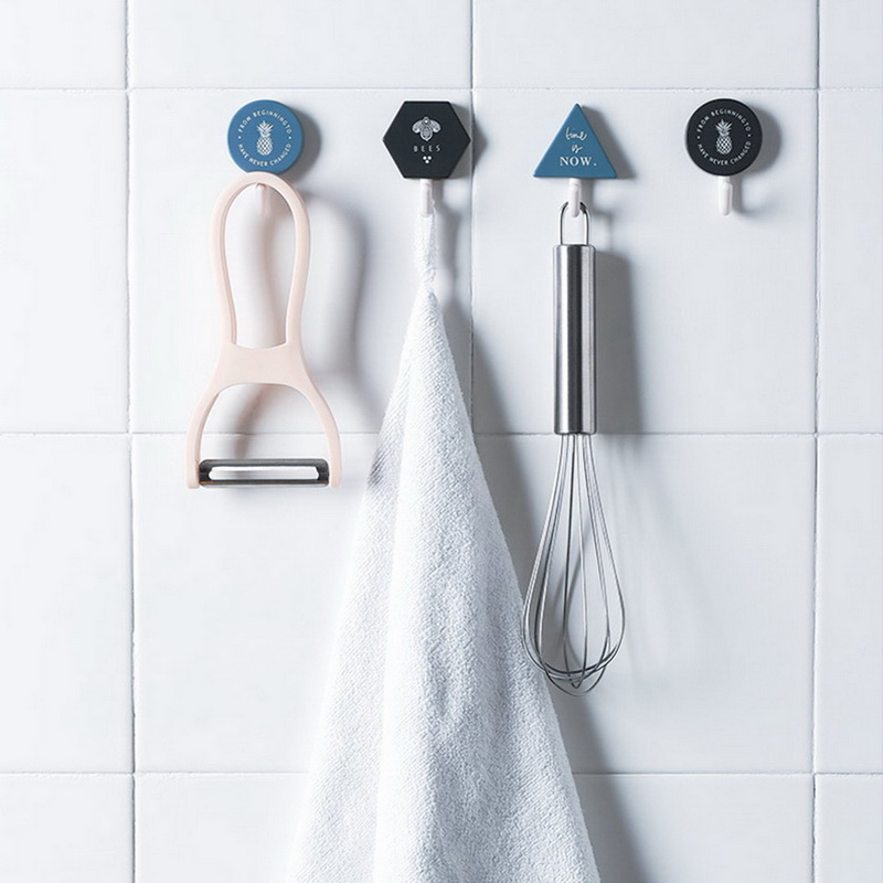 

3PCs Self Adhesive Key Wall Sticky Hooks Creative Key Towel Rags Tie Hangers for Door Bathroom Living Room Kitchen Organizer
