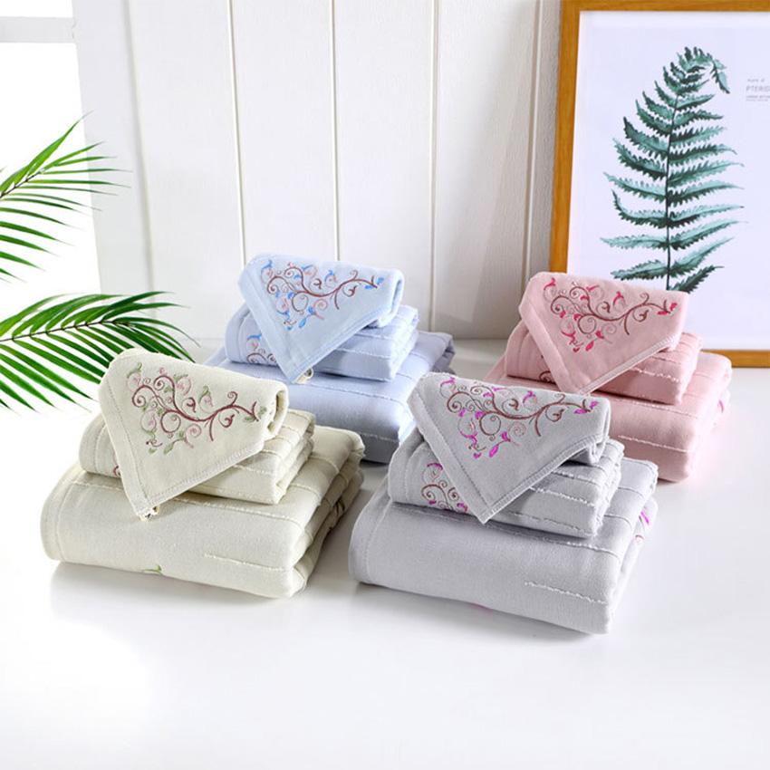 

Soft Morning Glory Towel Set 100% Cotton For Adults Kids Print Beauty Face Bath Towel Shower Spa Hand Home Toalla De Ducha, Green