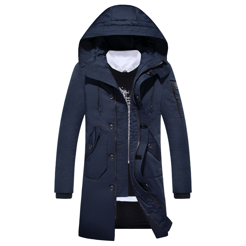 

Wholesale winter new men's long section Slim fashion down jacket size S-XXXL, Black