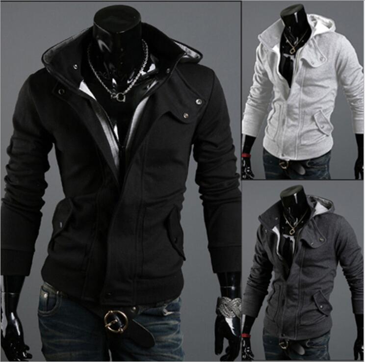 

New Fashion Men's Casual Hooded Cardigan Jacket Coat Man Outerwear Clothing 212 Black Dark gray Light gray