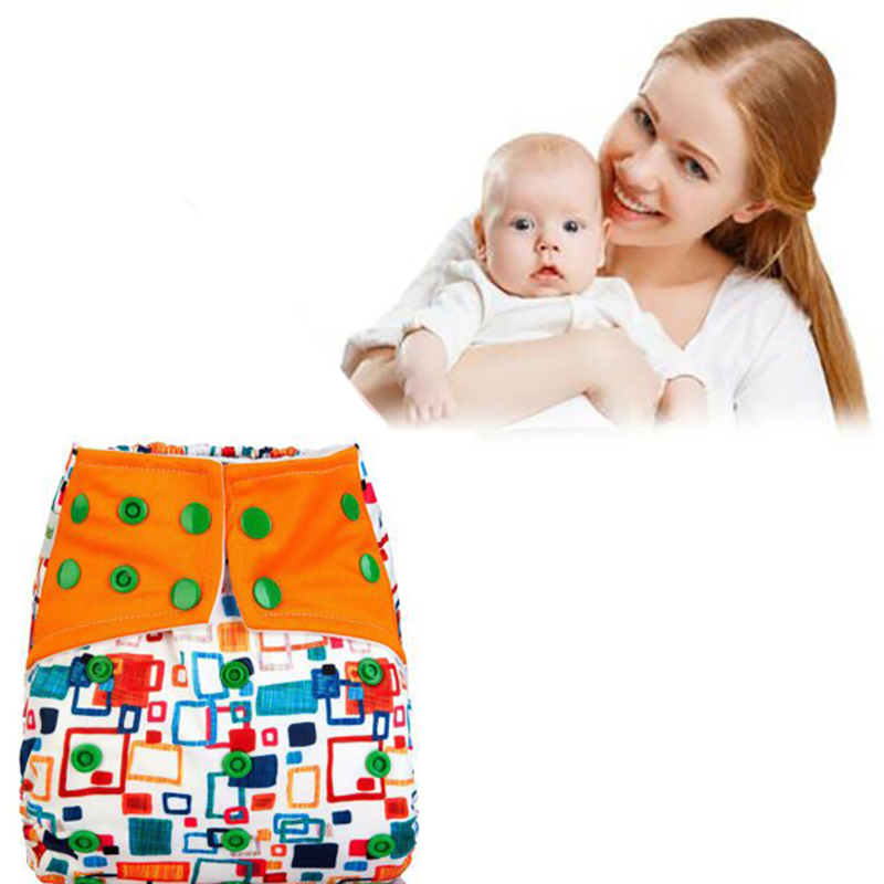 

Resizable Baby Cloth Reusable Cute Washable Nappy Cover Diaper Pocket Wrap Diapers, Orange