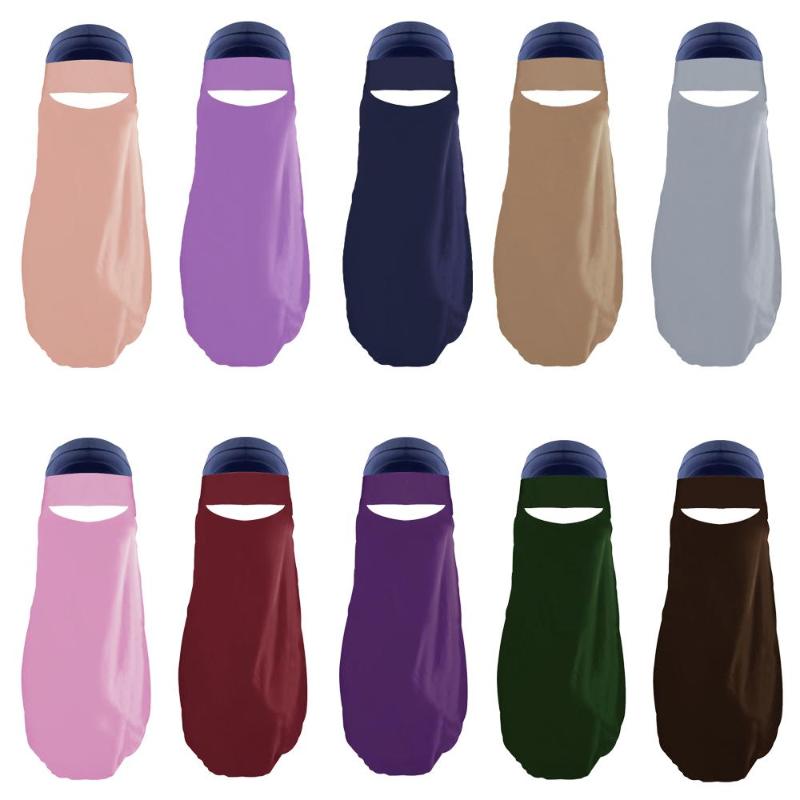 

Modest Wear Hijab Single Layered One Piece Amira Muslim Women Niqab Veil Islamic Face Cover Burqa Arab Prayer Hijabs Scarf Shawl
