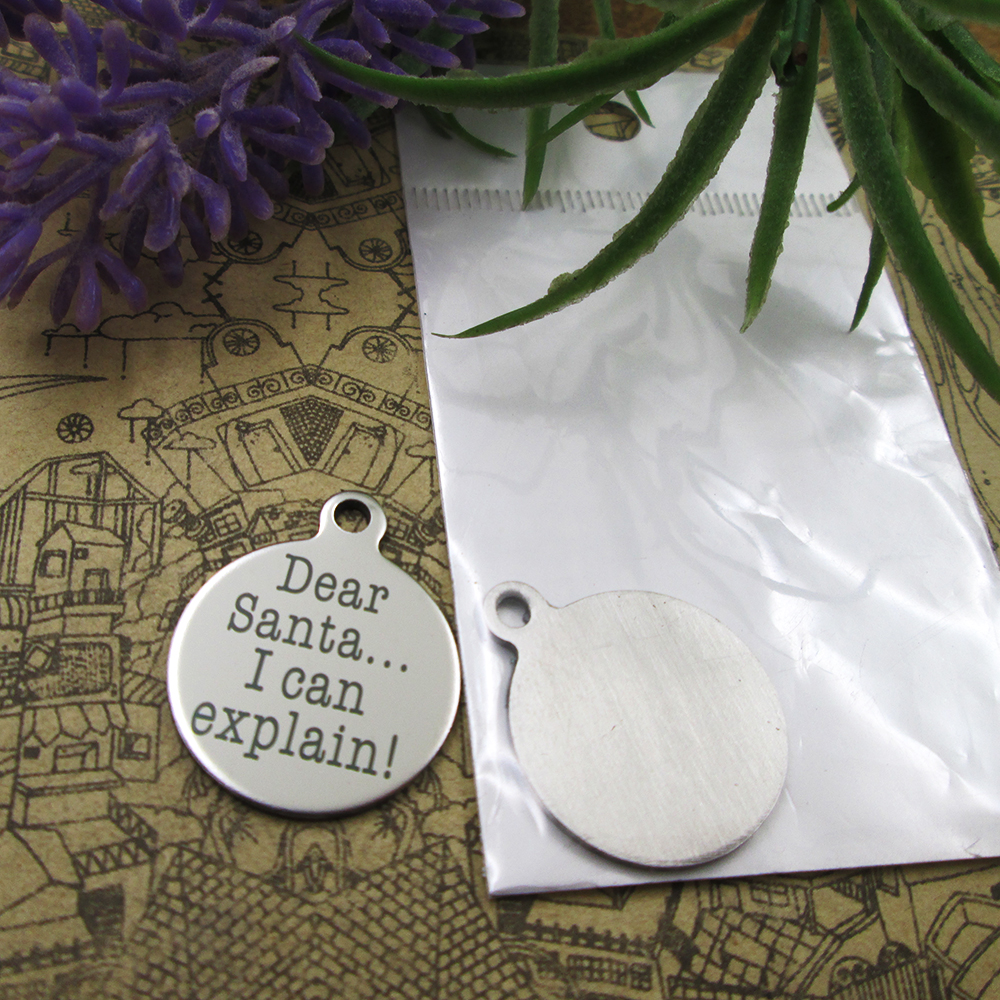 

40pcs--"Dear Santa I can explain-"stainless steel charms more style for choosing DIY Charms pendants for necklace