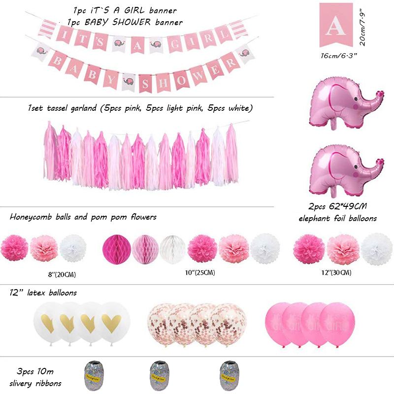 Baby Shower Decorations For Girl Elephant Theme It S A Girl Party