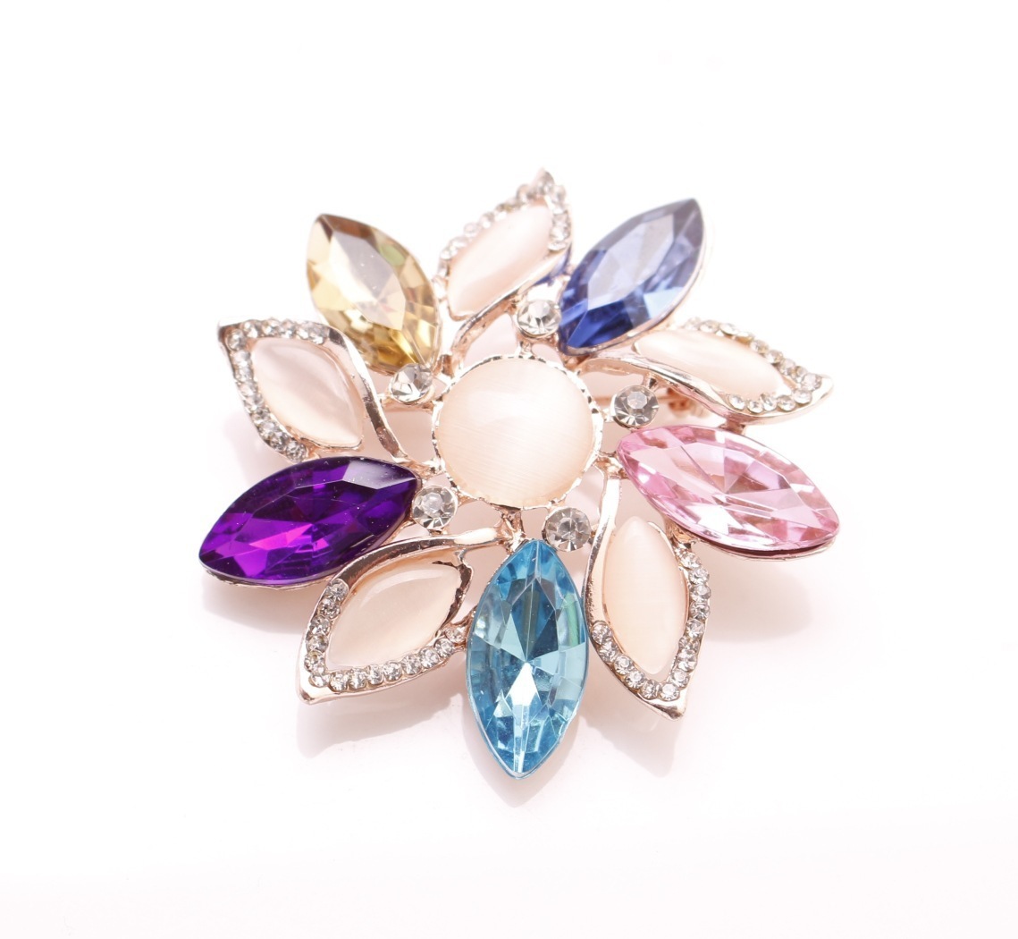 

Wholesale-luxury designer jewelry fashion zircon setting pins pearl brooches flower charms for men and women brooch NE1076-1