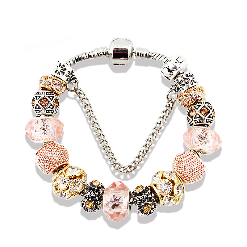 

Handmade Beads Bracelet Flower Charm Bangles for Women Men Wholesale Fashion Jewelry Valentine's Day Gift Bracelets Pulseira B15168