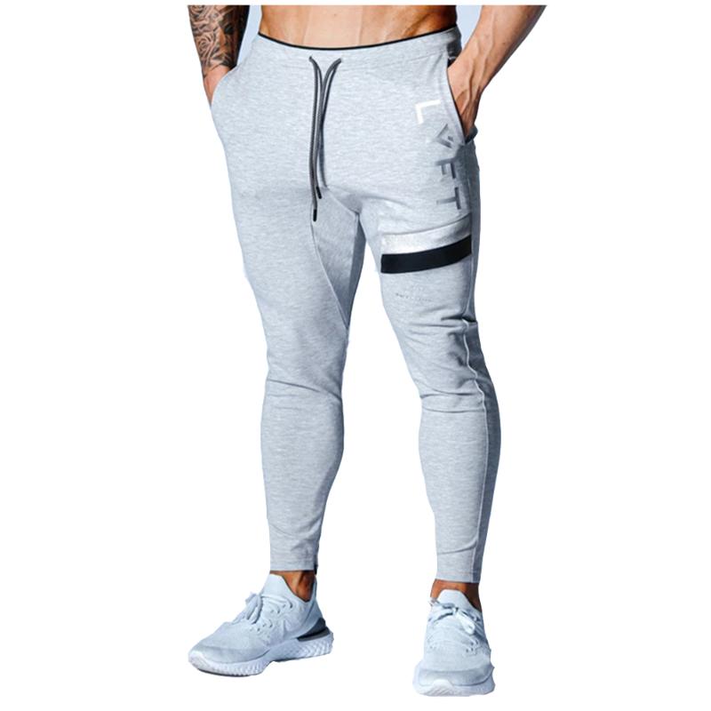 

Men's running, fitness, leisure and comfortable color blocking sports pants hip hop fit, elastic and breathable sports pants, Sky blue