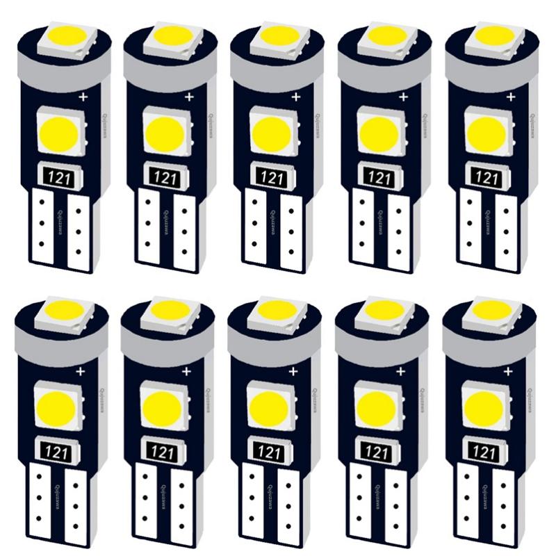 

10PCS T5 58 74 286 W1.2W Super Bright 3030 LED Wedge Dashboard Gauge Lamps Car Warning Indicator Instrument Cluster Lights Bulb, As pic