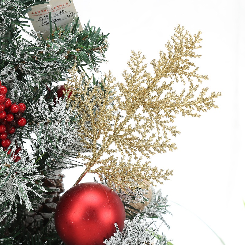 

5pcs/set 32x16cm Glitter Fern Christmas Tree Beautiful Scene Decoration Golden Exquisite Hanging Party Gift KYY1046
