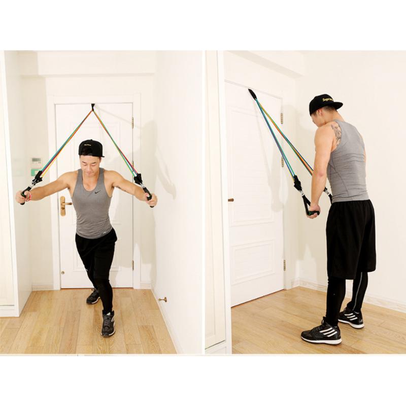 

Rally Rope Fitness Elastic Band Chest Muscle Arm Training Fitness Equipment Home Office Suit Resistance Rope Emulsion 2020 New, 75pound set