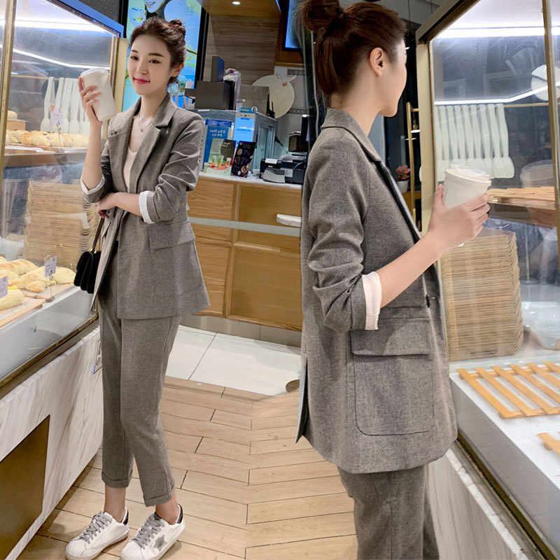 

Blazer suit female 2020 new autumn Korean casual professional suit two-piece, Lack