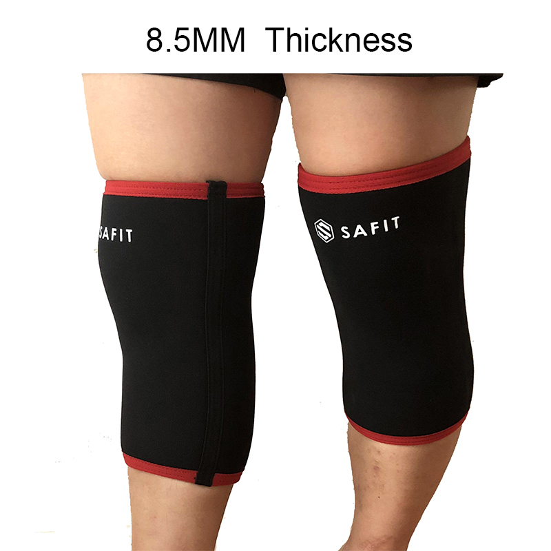 

Safit 8.5mm thicker neoprene knee supports power sports weight lifting strong SBR knee sleeves for fitness crossfit T191230, All black