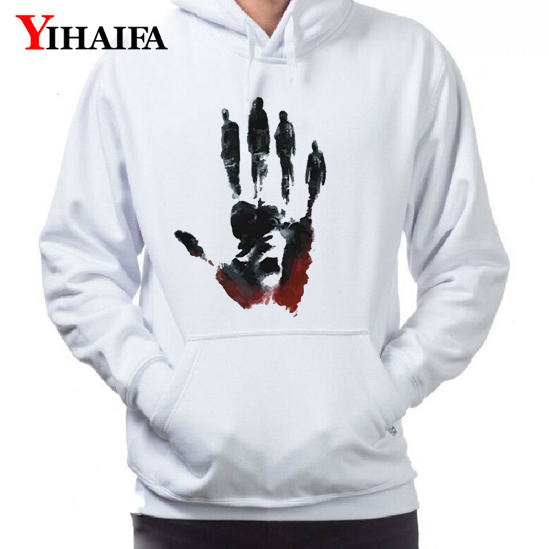 

Mens 3D Hoodies Ink Big Hand Printed Graphic Sweatshirts Streetwear Long Sleeve Pullover Unisex Tops White Casual Tracksuit, As pic