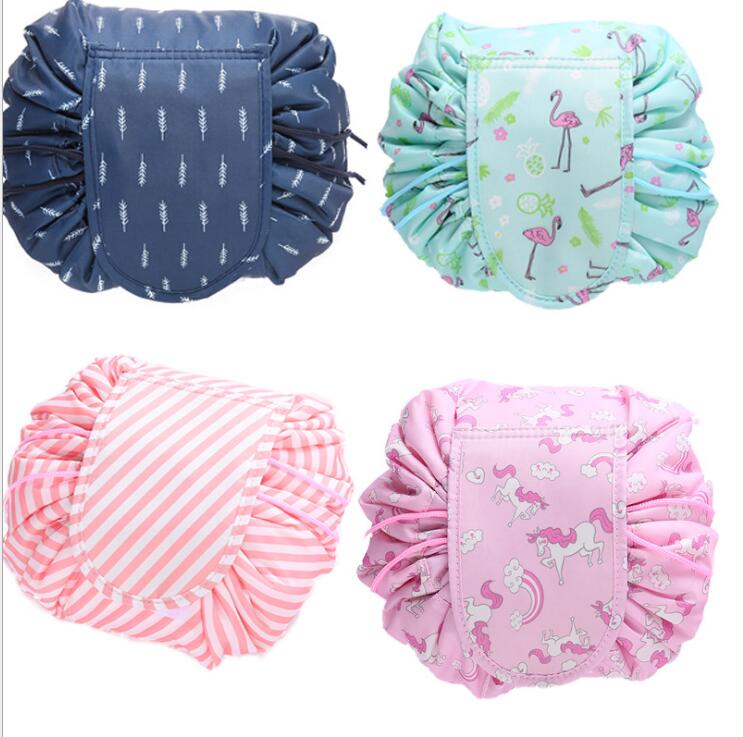 

Designer Cosmetic Bag Drawstring Makeup Case Women Make Up Organizer Storage Pouch Toiletry Wash Kit Travel Folding Container 25 Colors Gift
