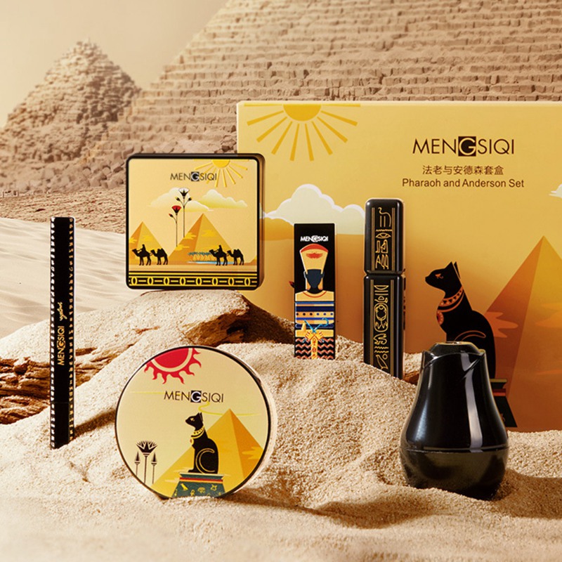 

6pcs Makeup Sets Mushroom Head Powder Puff Liquid Foundation Loose Powder Eyeliner Mascara Lipstick Kit New