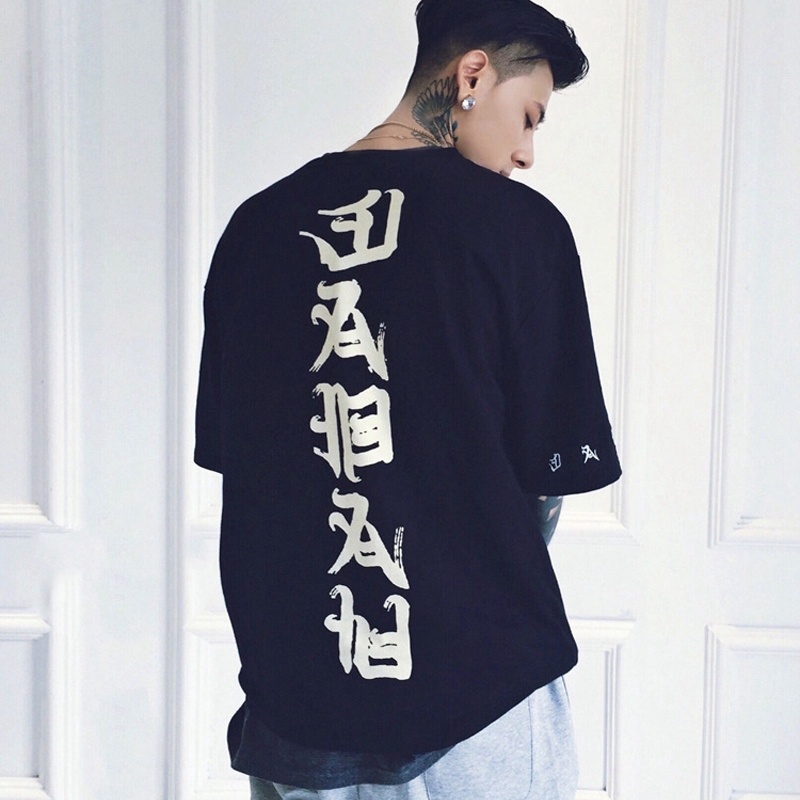 Januarysnow Oversized T Shirts Men Tops Joint Evil T-shirt Streetwear Vogue Loose Couple Tee Shirt Casual Hip Hop Tshirt-image-543381290