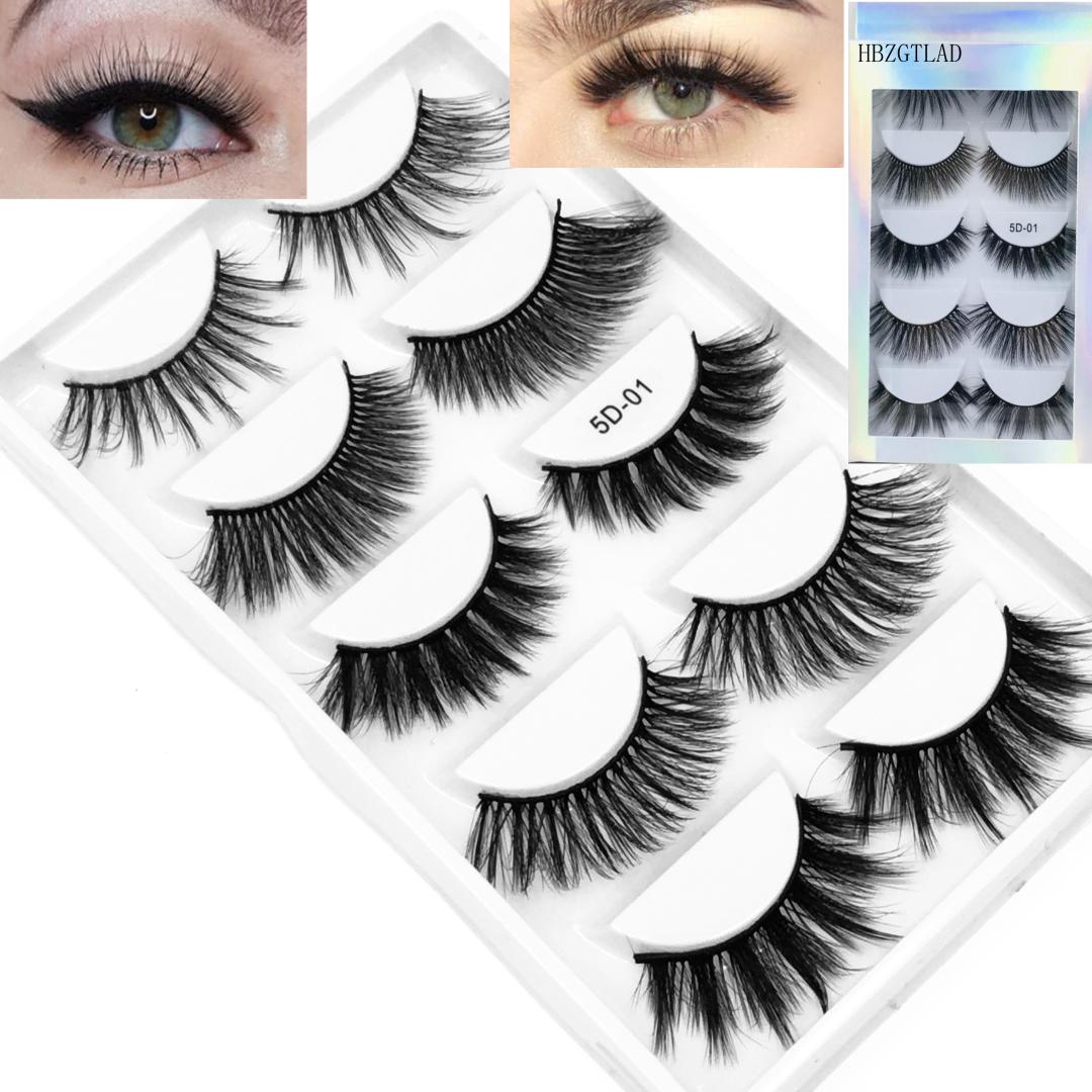 

5 Pairs Multi pack 3D Soft Mink Hair False Eyelashes Handmade Wispy Fluffy Long Lashes Makeup Tools Faux Eye Lashes