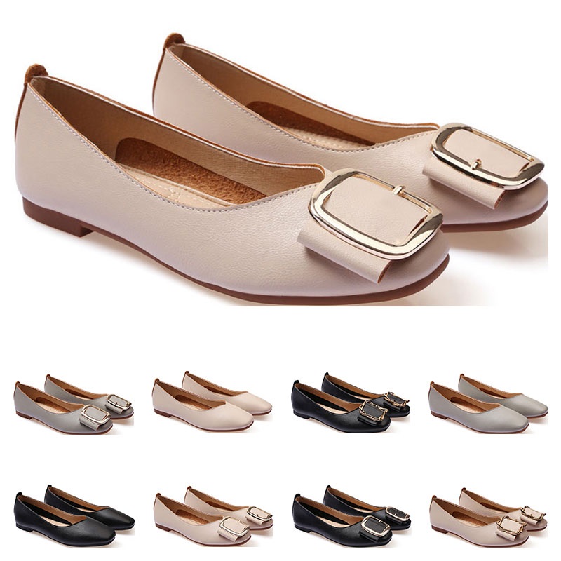 

ladies flat shoe lager size 33-43 womens girl leather Nude black grey New arrivel Working wedding Party Dress shoes Twenty-seven, #09