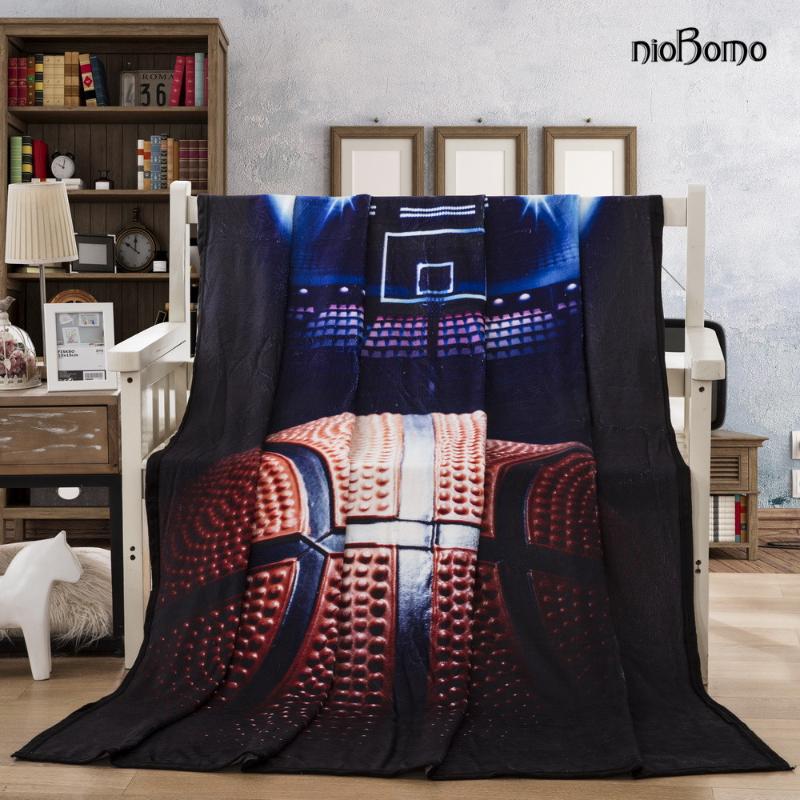 

niobomo New 2020 Fashion plaid bedspread blankets for bed high quality blanket 3D 100%Polyester Basketball court patter
