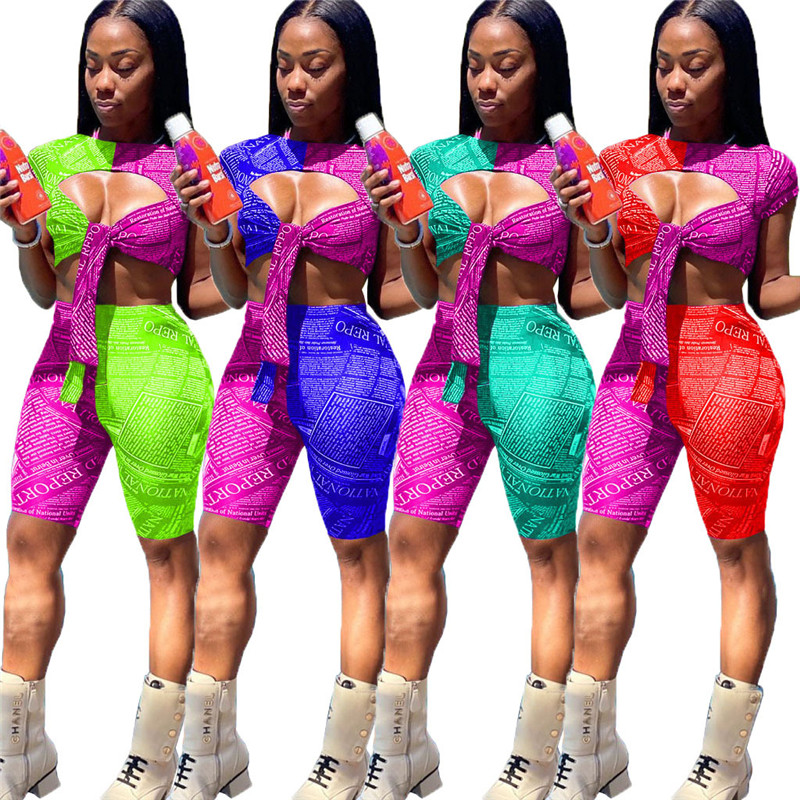 

Womens 2 Piece Tracksuit Letter Print Criss-Cross Bandage Crop Top Knee Length Pants Sets Womens Outfits Summer Clothes For Women Pants Set, Green