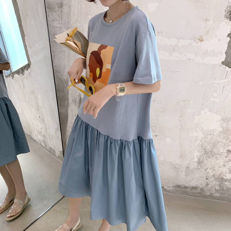 

New Arrive Summer Maternity Dress Woman Casual Ruffles Large Size Dresses Pregnant Woman Clothing, Fluorescent green