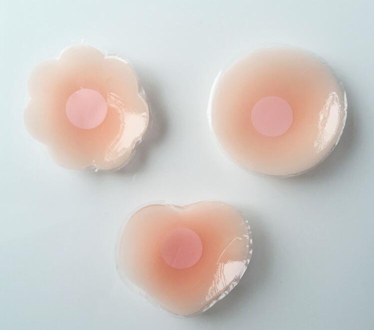 

New Update Women Silicon pads Flower Round Heart Invisible Nipple Cover Breast Petals Pad Silicon bra Free shipping