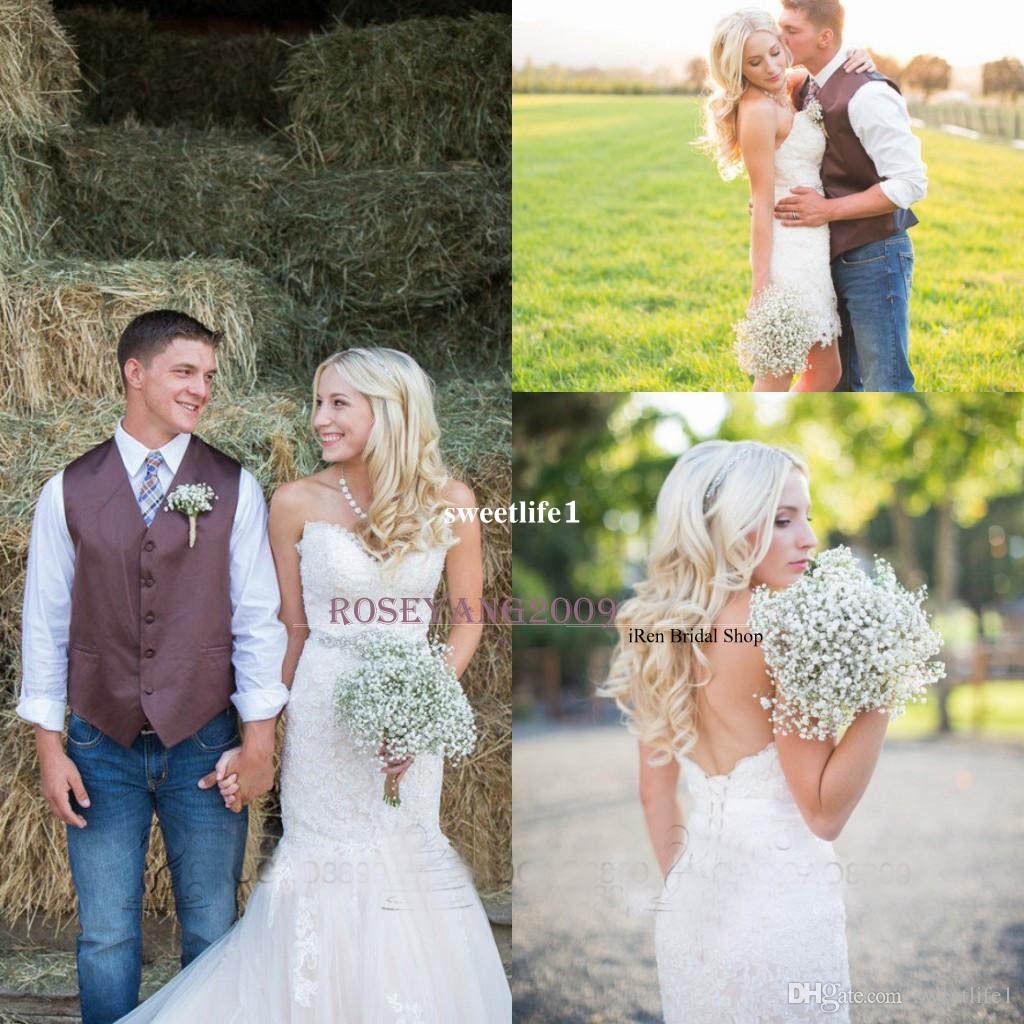 Outdoor Lace Wedding Dresses 2019 Boho Miad Of Two Piece Country