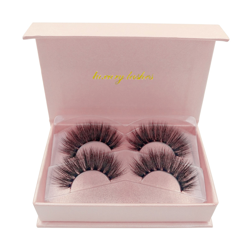 

High quality 2 pairs real mink eyelashes hand made false eyelashes 1 box eyshes natural long 3d mink laelash extension cilios