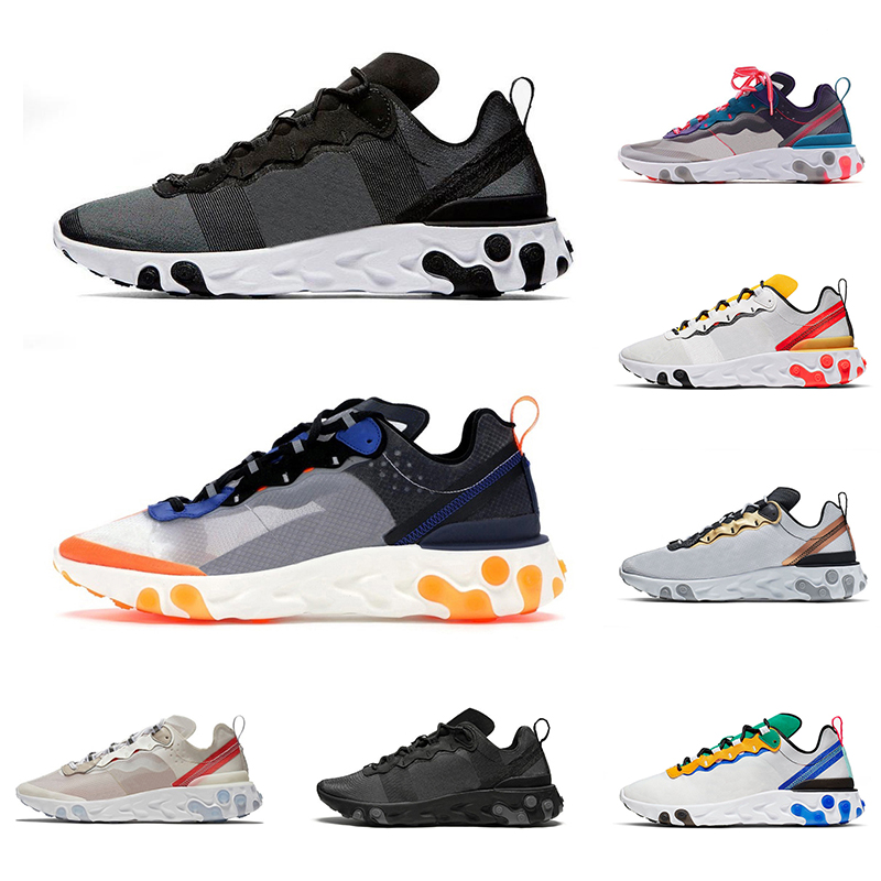 

top react element 87 55 running shoes mens womens sneakers bred camo team red triple black tour green mens trainers sports, Total orange