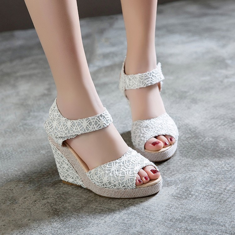 

Oversized High heels sandals women shoes woman summer ladies Blue Patchwork High heeled sandals, Black