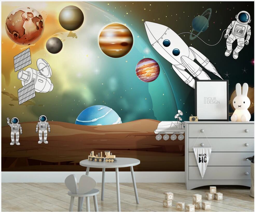 

custom photo 3d wallpaper Cosmic Star Planet Astronaut Space Children's Room background home decor living room wallpaper for walls 3 d, Non-woven wallpaper