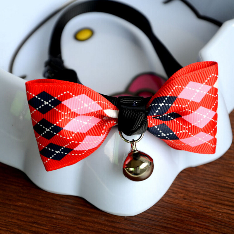 

Multi Colors Lovely Bow Cats Dog Tie Dogs Bowtie Collar Pet Supplies Bell Necktie Collar 1Pcs, As pic