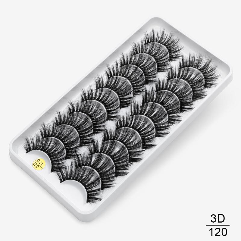 

ISEEN 10Pairs3D Thick False Eyelashes Cross Lashes Curling Messy Soft Makeup Tools Natural Long Eyelash Extension