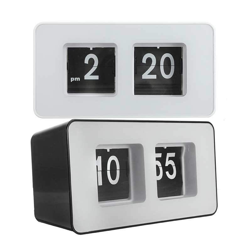 

Unique Retro Auto Flip Clock Cube Desk Table Wall Kitchen Simple Modern Design