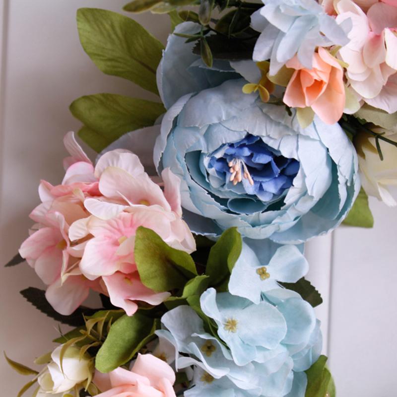 

Artificial Peony Flowers Wreath Garland Home Wedding Flower Arrangement Decor Wreath Gifts Door Decor, As pic