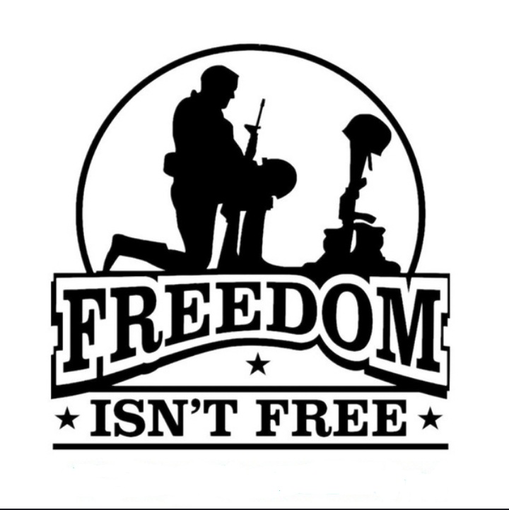 

15.5CM freedom is not free America military graphic LOGO car sticker CA-236, Silver
