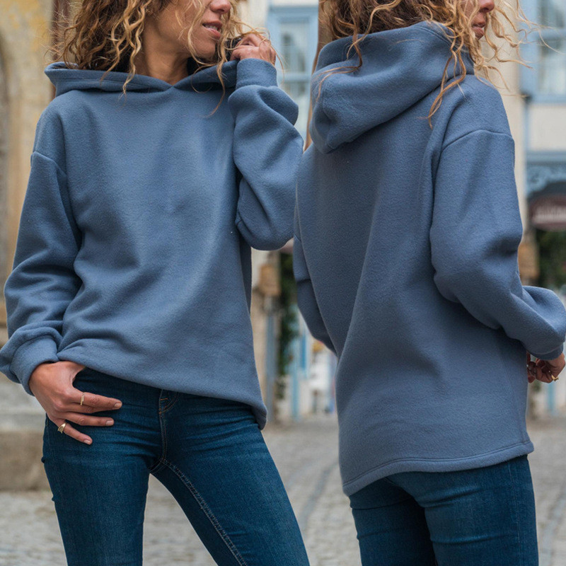 

2020 New Autumn Winter Long Sleeve Women Sweatshirts Blue Gray Loose Casual Hoodies Female Pullover Streetwear Cotton Tops Lady, 101237-blue