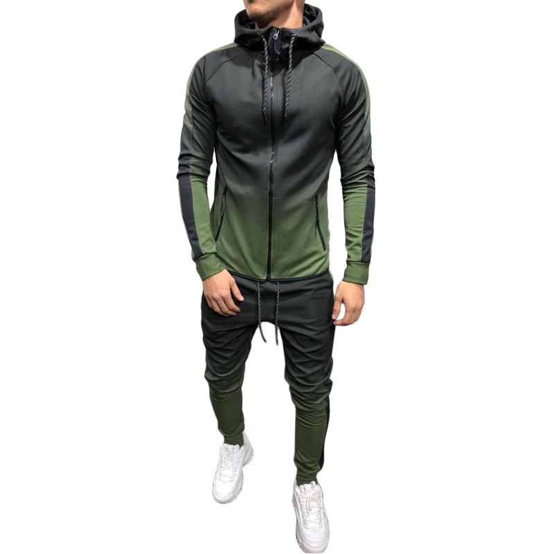 

Men's 2020 Sportswear 2 Piece Sport Jogging Running Set Hooded Sports Wear Tracksuit Training Sweat Fitness Suit Sport Clothing, Coat red