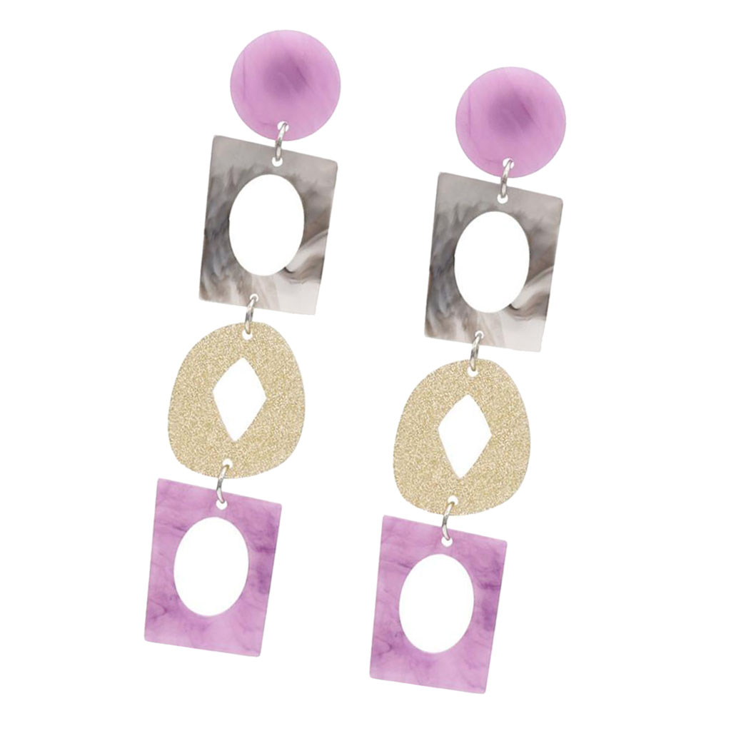 

Women Acrylic Geometric Bohemian Drop Earrings Studs Long Dangle Jewellery