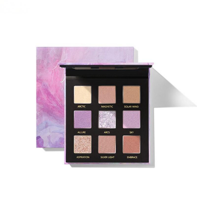 pudaier 9 colors eye shadow palette C9 Milky way eye shadow shimmer matte ROCK STRATUW/POLAR LIGHT/SUNSET GLOE 12g*9-image-478608833
