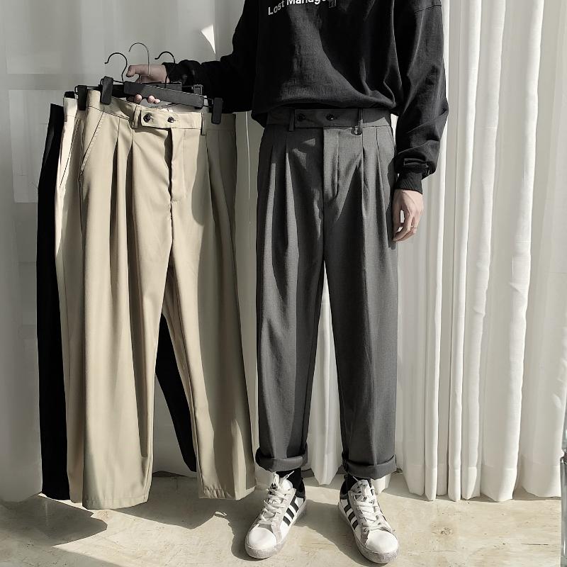 

2020 Men's Leisure Western-style Male Trousers Suit Casual Pants Formal Fashion Blazers Business Design Cotton Suit Pants -2XL, As pic