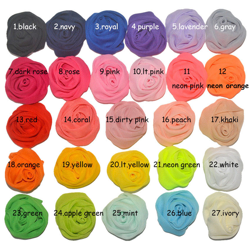 

Hot Sale 40pcs/lot 7CM Chiffon Flower Fabric Flowers For Headband DIY Hair Accessories LSFB047
