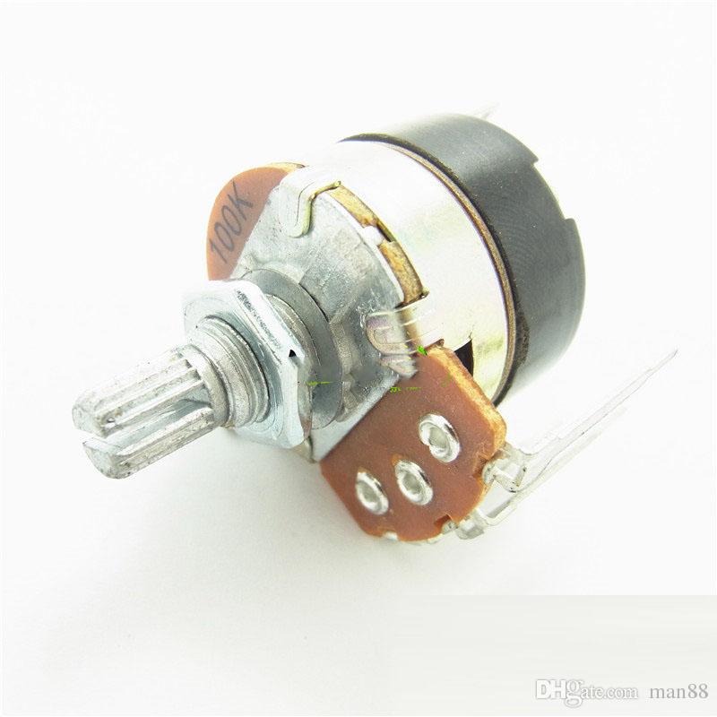 WH138 single three-pin potentiometer B100K B104 with switch dimmer switch handle length 15mm-image-517648190
