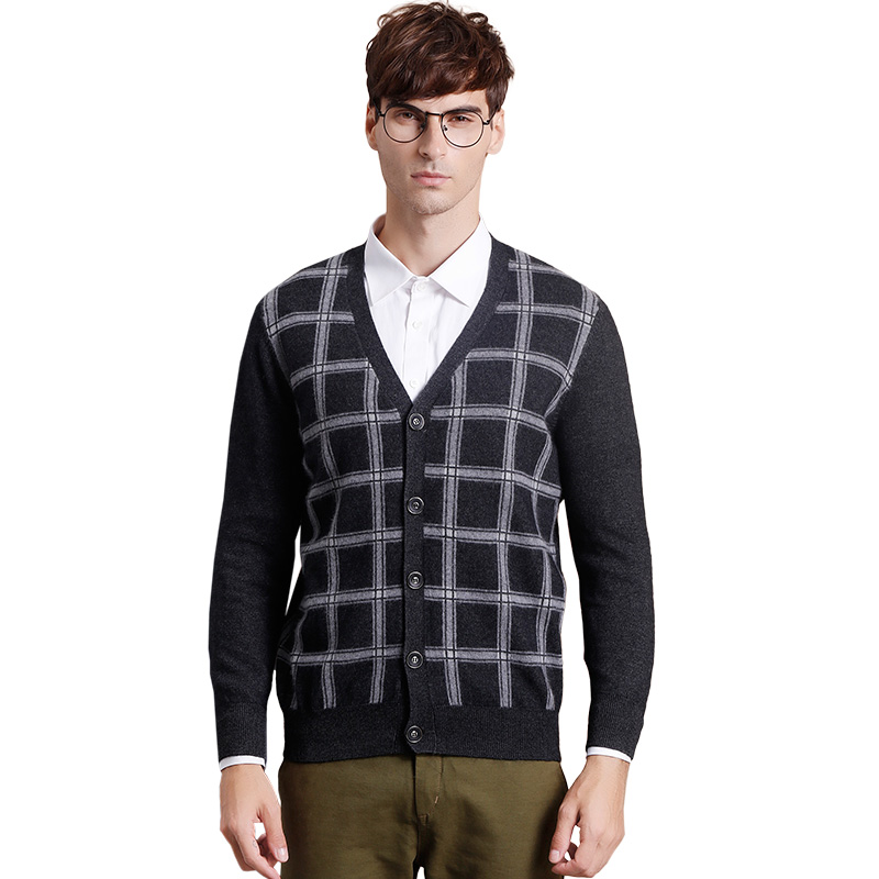 

ZHILI Men' Spring and Autumn Casual Cashmere Cardigan Knit Coat, As pic
