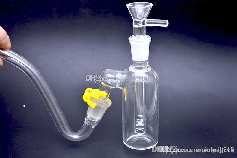 

high quality DIY Smoking Glass Bong Ash Catchers 14mm 14.4mm with Glass Straw Tube J-Hook Adapter Plastic Keck Clips for Water Pipes