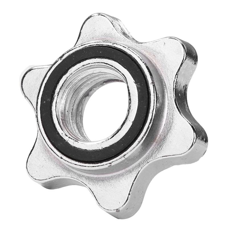 

Standard Sports Hexagon Nut Round Nut Barbell Bar Solid Steel Spin-lock Collars Clamps Dumbell Accessory