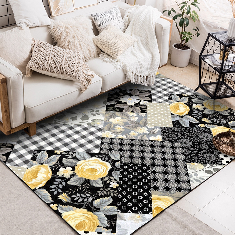 

Geometric Flower Carpets for Living Room Anti-Slip Kids Bedroom Creative Splice Simple Floor Mats Doormat Modern Large Area Rugs, Carpet1